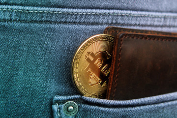 dark brown men's wallet made of high-quality genuine leather, from which you can see electronic...