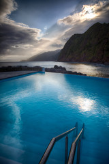 Public pool on the waterfront in Povoacao on Sao Miguel Island, Azores