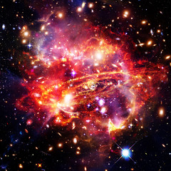 Obraz premium Space Background with Colorful Galaxy Cloud Nebula. The elements of this image furnished by NASA.