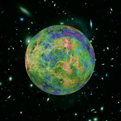 Extrasolar planet. Exoplanet. Alien planet.  Outer space and stars. The elements of this image furnished by NASA.