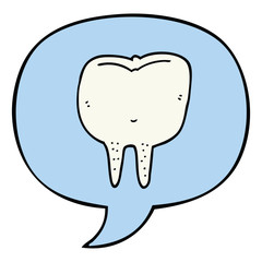 cartoon tooth and speech bubble
