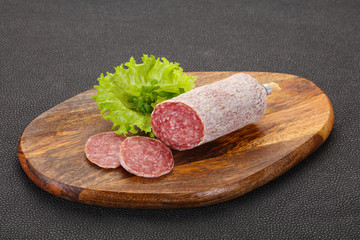 Italian dry Saliami pork sausage