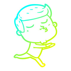 cold gradient line drawing cartoon model guy pouting