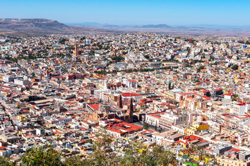 Fototapeta na wymiar Panoramic view of Zacatecas from La Bufa Hill, Mexico