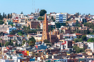 Zacatecas city and Our Lady of Fatima church, word heritage site in Mexico