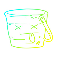 cold gradient line drawing kicked the bucket cartoon