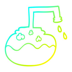cold gradient line drawing cartoon bubbling chemicals