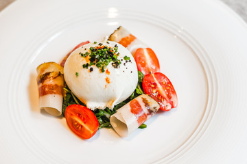 Artigiana Burrata Salad Herb marinated burrata, French cured pork shoulder and salad