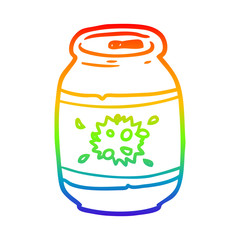 rainbow gradient line drawing can of soda