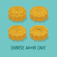 Set of the Chinese Moon Cakes for the Mid Autumn Festival. Happy Mid Autumn. Chuseok Festival. Vector - illustration. 