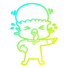 cold gradient line drawing disgusted cartoon alien