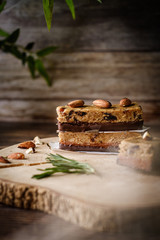 Obraz na płótnie Canvas Healthy snack Almond Oatmeal granola Energy Bar.