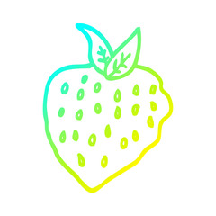 cold gradient line drawing cartoon strawberry