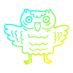 cold gradient line drawing cartoon funny owl