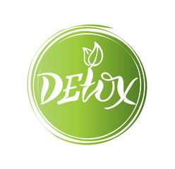 Detox Eco Vegan Smoothie Label - hand drawn lettering poster banner art