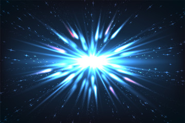 A whirlwind of sparks and glitter. Blue background with sparks for festive design.