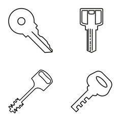 Vector illustration of a set of keys