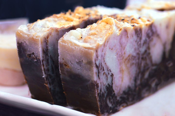 handmade soap in purple colors