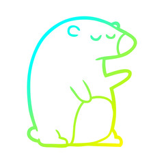 cold gradient line drawing Cartoon bear