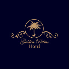Palm tree symbol hotel logo