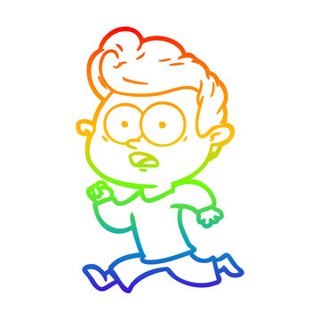 recommend clip art: rainbow gradient line drawing shocked cartoon man