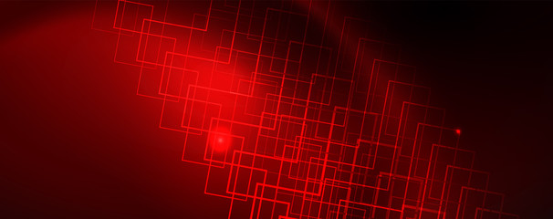 Neon glowing techno lines, hi-tech futuristic abstract background template, vector