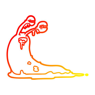 recommend clip art: warm gradient line drawing gross cartoon slug