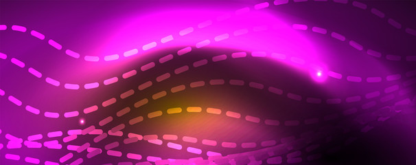 Obraz premium Shiny neon lines techno magic futuristic background, magic energy space light concept, abstract background wallpaper design