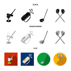 Vector illustration of and stick icon. Collection of and golf stock symbol for web.