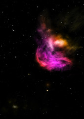Being shone nebula. 3D rendering