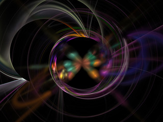 The concept of elementary particles and quantum energy. Futuristic 3d illustration.
