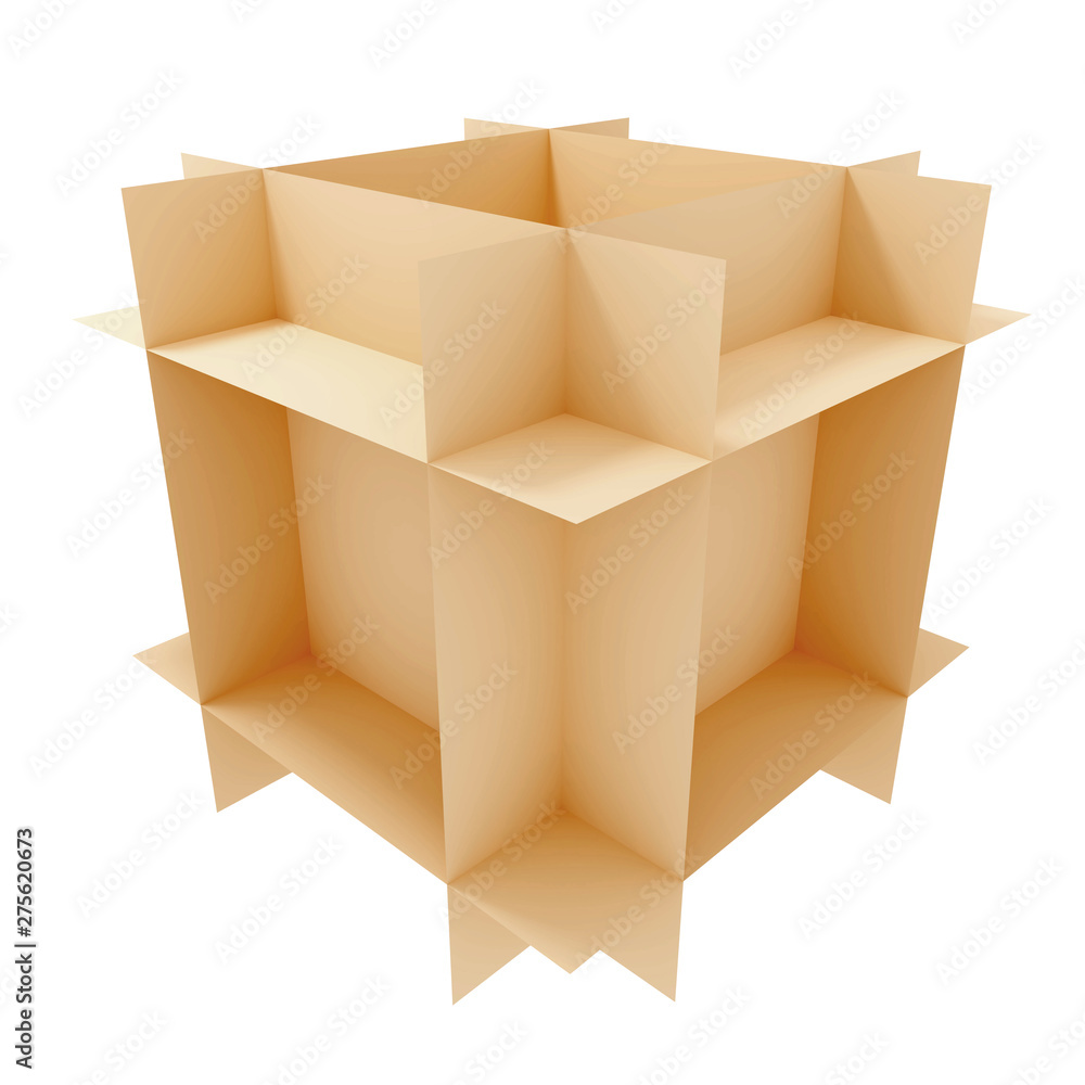 Poster 3d rendering of brown carton object