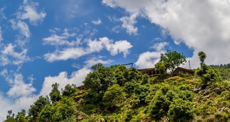 Fototapeta na wymiar House structure in hindu kush mountain range