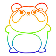 rainbow gradient line drawing cartoon panda