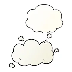 Meubelstickers cartoon cloud and thought bubble in smooth gradient style © lineartestpilot