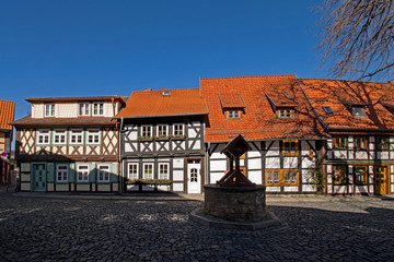 Fachwerkhäuser in der Altstadt von Wernigerode im Harz in Sachsen-Anhalt, Deutschland 