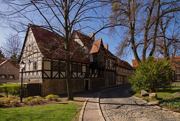 In der Altstadt von Wernigerode im Harz in Sachsen-Anhalt, Deutschland 