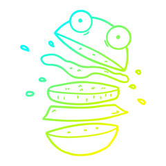 cold gradient line drawing cartoon amazing burger