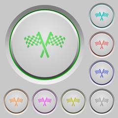 Two chequered flags push buttons