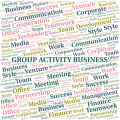 Group Activity Business word cloud. Collage made with text only.