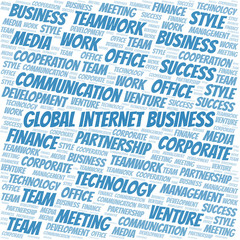 Global Internet Business word cloud. Collage made with text only.