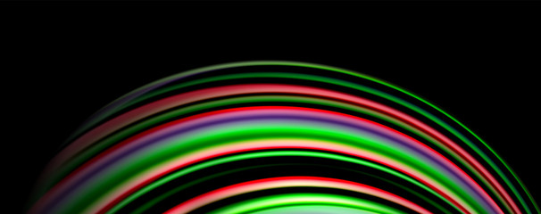 Fluid color waves with light effects, vector abstract background