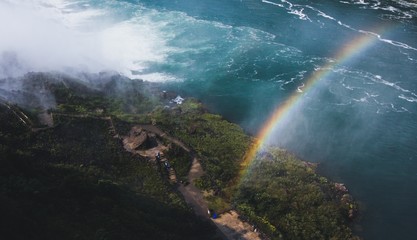 Rainbow in the park of Niagara falls