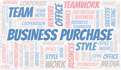 Fototapeta premium Business Purchase word cloud. Collage made with text only.