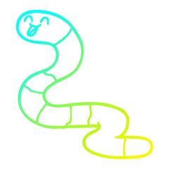 cold gradient line drawing cartoon worm