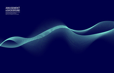 Vector blue curve particle background