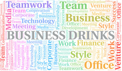 Obraz premium Business Drinks word cloud. Collage made with text only.
