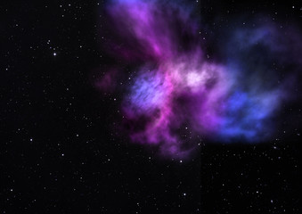 Small part of an infinite star field. 3D rendering