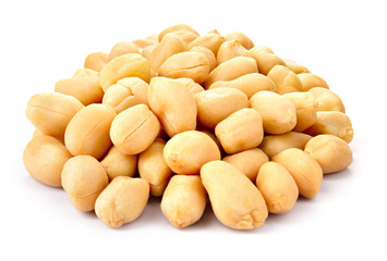 Peanut. Peanuts on white. Full depth of field.