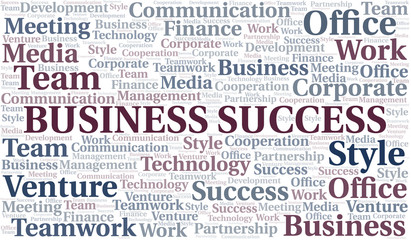 Business Success word cloud. Collage made with text only.